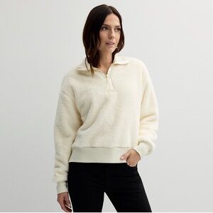 Women’s Sonoma cozy quarter zip pullover. Shade: Ivory. Size: M. NWT.
